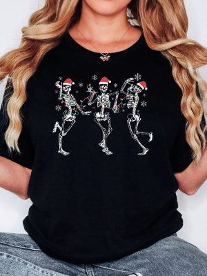 Christmas Dancing Skeleton Sweatshirt Skeleton Christmas Shirt Christmas Crewneck Holiday Sweater New Year Shirt Christmas Lights Shirt Unique revetee 2