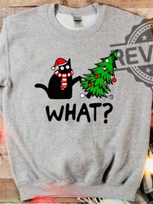 Christmas Cat What Shirt Christmas Sweatshirt Black Cat Shirt Christmas Cat Shirt Cat Lover Shirt Christmas Tree Shirt Christmas Gift Unique revetee 2 1