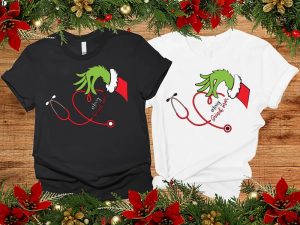 Grinch Nurse Shirt Christmas Nurse Tee Nurse Stethoscope Shirt Merry Grinchmas Shirt Nursing Christmas Shirt Nurse Student Gift Unique revetee 4 1