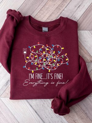 Im Fine Its Fine Everything Is Fine Christmas Sweatshirt Christmas Funny Sweater Women Christmas Shirt Cute Christmas Gift Holiday Gift Unique revetee 4 1