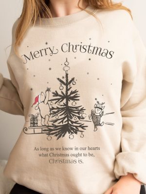 Vintage Winnie The Pooh Christmas Shirt Merry Christmas Tree Sweatshirt Disneyland Christmas Sweater Disneyworld Pooh Gift Pooh Xmas Tee Unique revetee 2