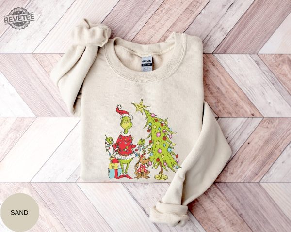 Grinch Christmas Tree Sweatshirt Grinch Max Tree Shirt Whimsical Grinch Tree Christmas Sweatshirt Grinchmas Whoville Grinch Christmas Unique revetee 1