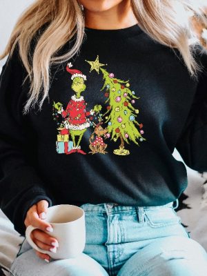 Grinch Christmas Tree Sweatshirt Grinch Max Tree Shirt Whimsical Grinch Tree Christmas Sweatshirt Grinchmas Whoville Grinch Christmas Unique revetee 3