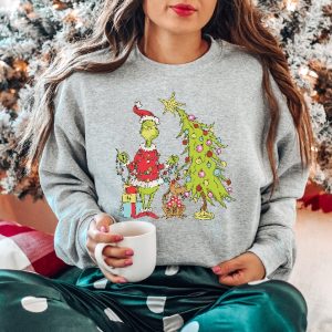 Grinch Christmas Tree Sweatshirt Grinch Max Tree Shirt Whimsical Grinch Tree Christmas Sweatshirt Grinchmas Whoville Grinch Christmas Unique revetee 5