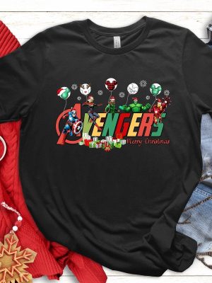 Avenger Christmas Shirt Disneyland Christmas Tee Mickey Balloon Sweatshirt Disney Holiday Shirt Marvel Family Christmas Shirt Unique revetee 3