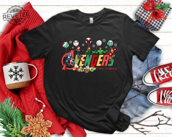 Avenger Christmas Shirt Disneyland Christmas Tee Mickey Balloon Sweatshirt Disney Holiday Shirt Marvel Family Christmas Shirt Unique revetee 4