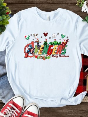 Avenger Christmas Shirt Disneyland Christmas Tee Mickey Balloon Sweatshirt Disney Holiday Shirt Marvel Family Christmas Shirt Unique revetee 5