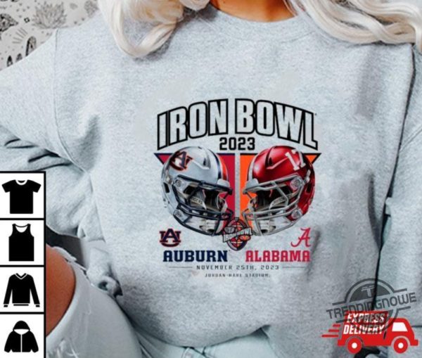 Iron Bowl 2023 Shirt Auburn Tigers Vs Alabama Crimson Tide 2023 Iron Bowl Matchup T Shirt trendingnowe.com 2