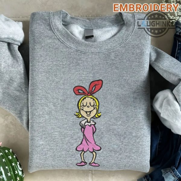 cindy lou who shirt sweatshirt hoodie embroidered the grinch christmas movie tshirt whoville university embroidery shirts cindy lou who grinchmas costume laughinks 1