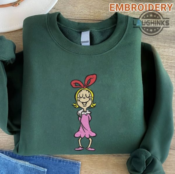 cindy lou who shirt sweatshirt hoodie embroidered the grinch christmas movie tshirt whoville university embroidery shirts cindy lou who grinchmas costume laughinks 5