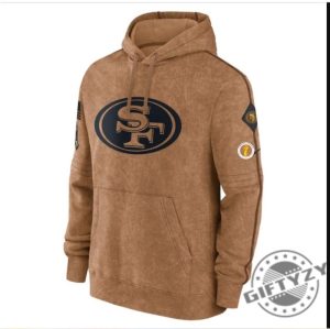 San Francisco Football Stitched Brown 2023 Tshirt Salute To Service Club Pullover Hoodie 49Ers Sweatshirt American Football 3D Shirt giftyzy 3