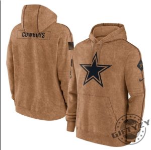 Dallas Football Stitched Brown 2023 Tshirt Salute To Service Club Pullover Hoodie Cowboys Sweatshirt American Football 3D Shirt giftyzy 2