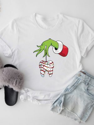 Christmas Grinch Dentist Shirt Dental Santa Shirt Christmas Gift For Dentist Lights Tooth T Shirt Dental Assistant Tee Dental Hygienist Unique revetee 4