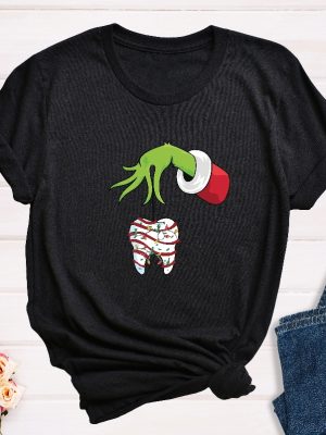 Christmas Grinch Dentist Shirt Dental Santa Shirt Christmas Gift For Dentist Lights Tooth T Shirt Dental Assistant Tee Dental Hygienist Unique revetee 6