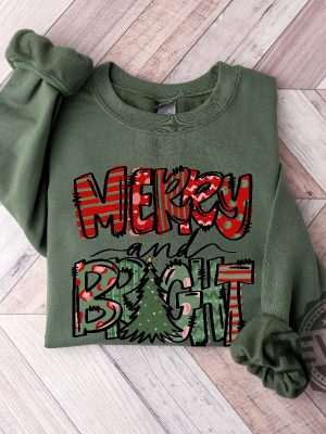 Merry And Bright Sweatshirt Christmas Sweatshirt Family Christmas Sweatshirt Christmas Sweatshirts For Women Merry Christmas Sweatshirt Unique revetee 2 5