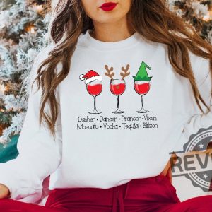 Dasher Dancer Prancer Vixen Moscato Vodka Tequila Blitzen Shirt Drinking Christmas Shirt Christmas Party Shirt Christmas Gift Unique revetee 4 1