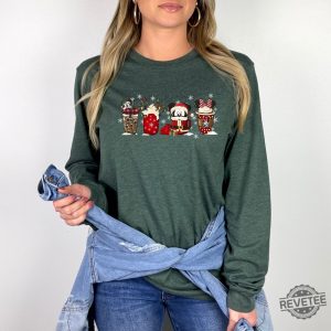 Christmas Long Sleeve Tee Cute Disney Mickey Minnie Shirt Christmas Coffee Cute Christmas Shirts Disney Christmas Coffee Shirts Disney Gift Unique revetee 7