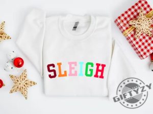 Sleigh Christmas Shirt Christmas Party Crewneck Sweatshirt Holiday Hoodie For Women Holiday Tshirt Gift For Mom Gift For Her giftyzy 3