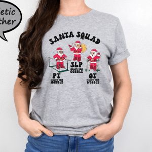 Therapy Squad Christmas Shirt Pt Slp Ot Christmas Tee Santa Squad Tee Gift For Speech Pathologist Therapy Team Tee Physical Therapy Tee Unique revetee 3