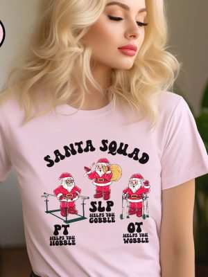 Therapy Squad Christmas Shirt Pt Slp Ot Christmas Tee Santa Squad Tee Gift For Speech Pathologist Therapy Team Tee Physical Therapy Tee Unique revetee 6