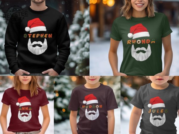 Personalized Christmas Name Shirt Custom Christmas Santa Shirt And Sweatshirt Cute Custom Christmas Gift Matching Family Christmas Outfit Unique revetee 2