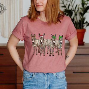 Christmas Donkey Shirt Farm Christmas Donkey Shirt Christmas Lights Shirt Donkey Lover Gift Christmas Season Shirt Christmas Gifts Unique revetee 3