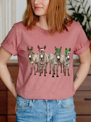 Christmas Donkey Shirt Farm Christmas Donkey Shirt Christmas Lights Shirt Donkey Lover Gift Christmas Season Shirt Christmas Gifts Unique revetee 3