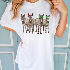 Christmas Donkey Shirt Farm Christmas Donkey Shirt Christmas Lights Shirt Donkey Lover Gift Christmas Season Shirt Christmas Gifts Unique revetee 4