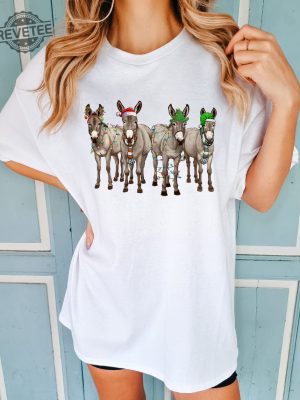 Christmas Donkey Shirt Farm Christmas Donkey Shirt Christmas Lights Shirt Donkey Lover Gift Christmas Season Shirt Christmas Gifts Unique revetee 4