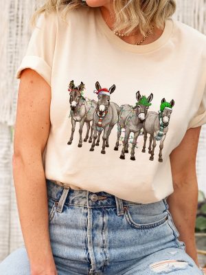 Christmas Donkey Shirt Farm Christmas Donkey Shirt Christmas Lights Shirt Donkey Lover Gift Christmas Season Shirt Christmas Gifts Unique revetee 5