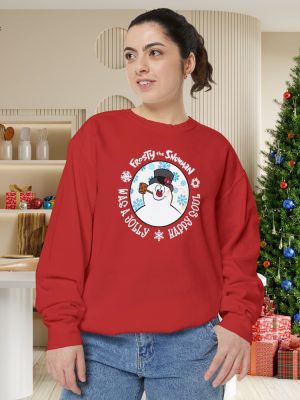 Retro Snowman Holiday Shirt Frosty The Snowman Christmas Sweatshirt Snowman Winter Crewneck Snowman Holiday T Shirt Unique revetee 2