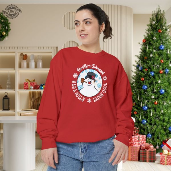 Retro Snowman Holiday Shirt Frosty The Snowman Christmas Sweatshirt Snowman Winter Crewneck Snowman Holiday T Shirt Unique revetee 2