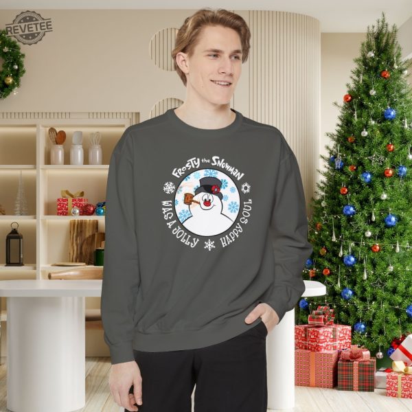 Retro Snowman Holiday Shirt Frosty The Snowman Christmas Sweatshirt Snowman Winter Crewneck Snowman Holiday T Shirt Unique revetee 3