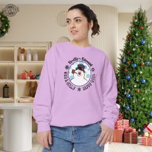 Retro Snowman Holiday Shirt Frosty The Snowman Christmas Sweatshirt Snowman Winter Crewneck Snowman Holiday T Shirt Unique revetee 8