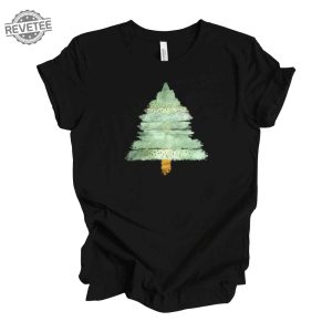 Christmas Tee Beautiful Green Brushstrokes Tree Christmas Tree Design On Premium Unisex Shirt Unique revetee 2