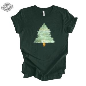 Christmas Tee Beautiful Green Brushstrokes Tree Christmas Tree Design On Premium Unisex Shirt Unique revetee 4