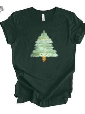 Christmas Tee Beautiful Green Brushstrokes Tree Christmas Tree Design On Premium Unisex Shirt Unique revetee 4