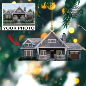 custom house ornament upload houses photo acrylic ornaments 2 sided home picture christmas tree decorations 2023 xmas gift for family laughinks 4