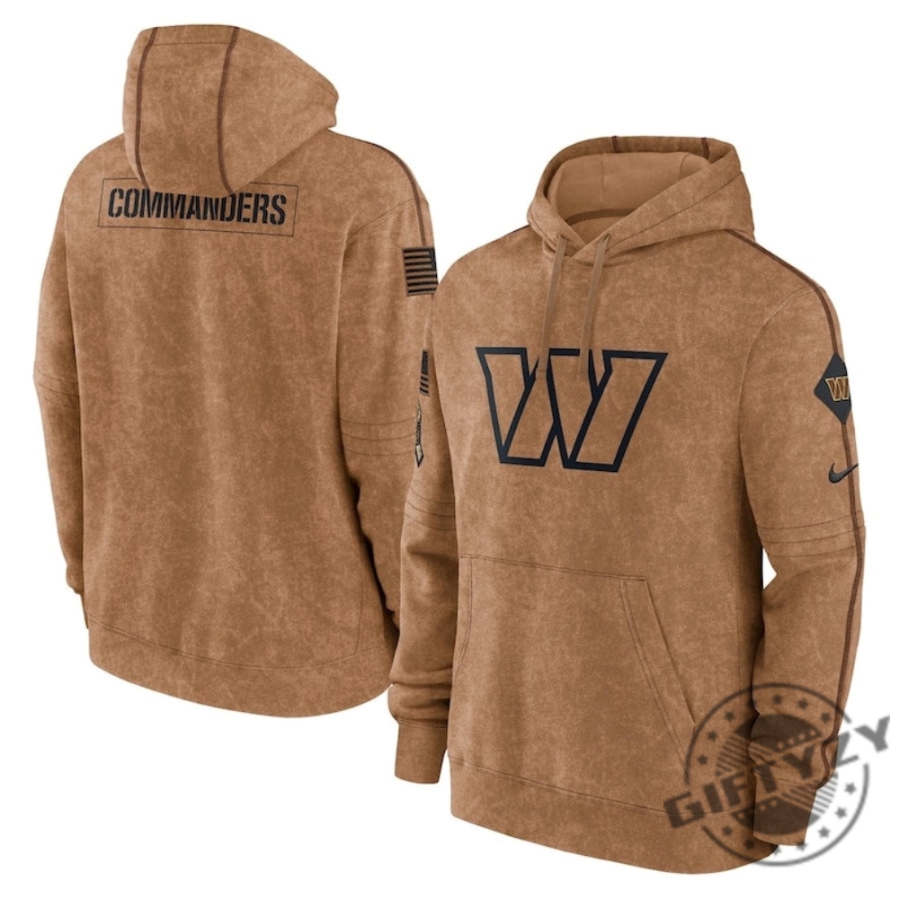 Washington Commanders Football Stitched Brown 2023 Tshirt Salute To Service Club Pullover Hoodie Commanders Sweatshirt American Football 3D Shirt giftyzy 1