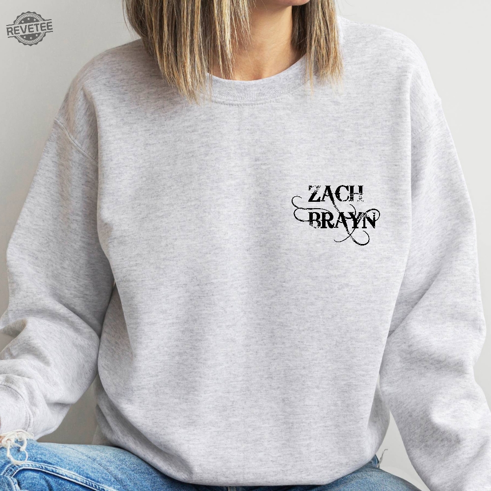 Zach Bryan Front And Back Printed Sweatshirt Find Someone Who Grows Flowers In The Darkest Parts Of You American Heartbreak Tour Shirt Unique revetee 1
