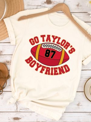 Go Taylors Boyfriend Sweatshirt Travis Kelce Sweatshirt Game Day Sweater Funny Football Sweatshirt Football Fan Gift Shirt Unique revetee 2