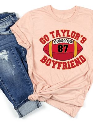 Go Taylors Boyfriend Sweatshirt Travis Kelce Sweatshirt Game Day Sweater Funny Football Sweatshirt Football Fan Gift Shirt Unique revetee 6