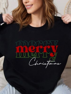 Merry Christmas Sweatshirt Christmas Gift Christmas Sweatshirt Winter Holiday Hoodie Christmas Matching Sweater Christmas Hoodie Unique revetee 3