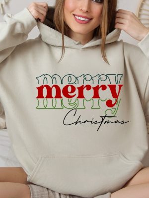 Merry Christmas Sweatshirt Christmas Gift Christmas Sweatshirt Winter Holiday Hoodie Christmas Matching Sweater Christmas Hoodie Unique revetee 4