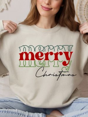 Merry Christmas Sweatshirt Christmas Gift Christmas Sweatshirt Winter Holiday Hoodie Christmas Matching Sweater Christmas Hoodie Unique revetee 5