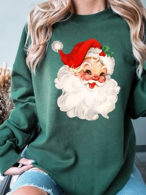 Retro Santa Sweatshirt Vintage Santa Sweatshirt Retro Christmas Santa Holiday Clothing Women Christmas Sweatshirt For Woman Holiday Unique revetee 5