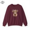 Highland Cow Christmas Sweatshirt Cow Christmas Sweater Western Cow Sweatshirt Highland Cow Gift For Her Cow Christmas Gift Unique revetee 4 1