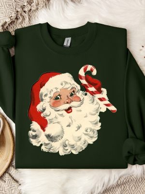 Santa Christmas Sweater Vintage Santa Claus Face Sweatshirt Retro Christmas Clothing Santaface Festive Holiday Sweatshirt Unique revetee 3