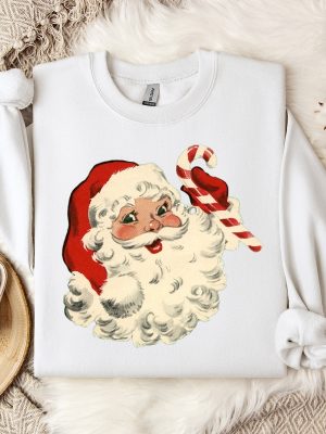 Santa Christmas Sweater Vintage Santa Claus Face Sweatshirt Retro Christmas Clothing Santaface Festive Holiday Sweatshirt Unique revetee 4