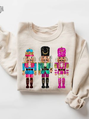 Nutcracker Sweatshirt Christmas Sweatshirt Cute Holiday Gift Faux Sequin Sweater Womens Christmas Hoodie Christmas Gift Unique revetee 2